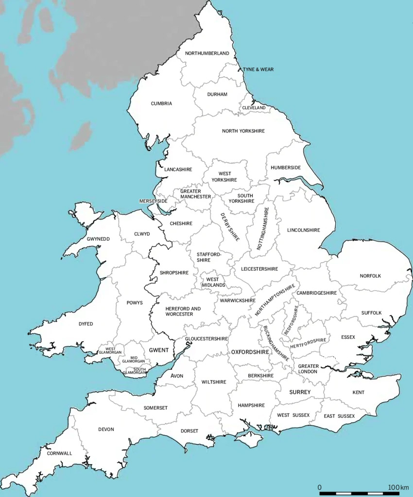 Map of England and Wales